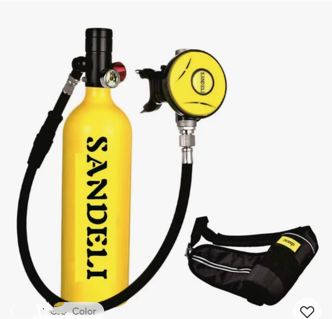 1L Diving Oxygen Cylinder Scuba Breathing Set Professional Diving Equipment Underwater Breathing for 15-20 Minutes