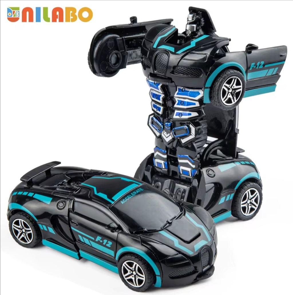 Transformable Robot Sports Car Toys, No Batteries, Educational Kids Gift, Colorful Model Vehicle for Play Learning