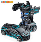 Transformable Robot Sports Car Toys, No Batteries, Educational Kids Gift, Colorful Model Vehicle for Play Learning