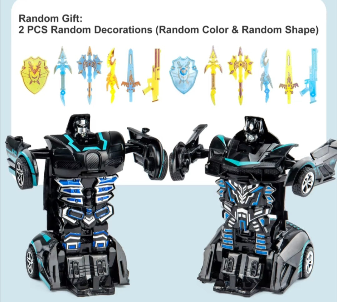 Transformable Robot Sports Car Toys, No Batteries, Educational Kids Gift, Colorful Model Vehicle for Play Learning