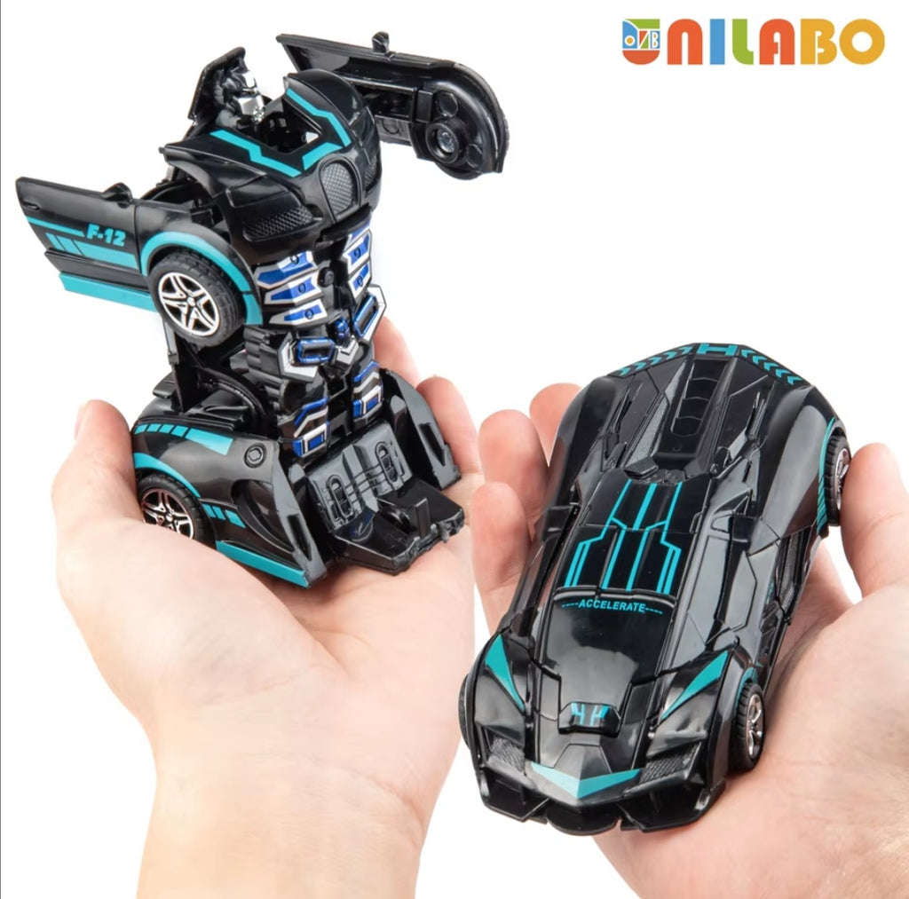 Transformable Robot Sports Car Toys, No Batteries, Educational Kids Gift, Colorful Model Vehicle for Play Learning